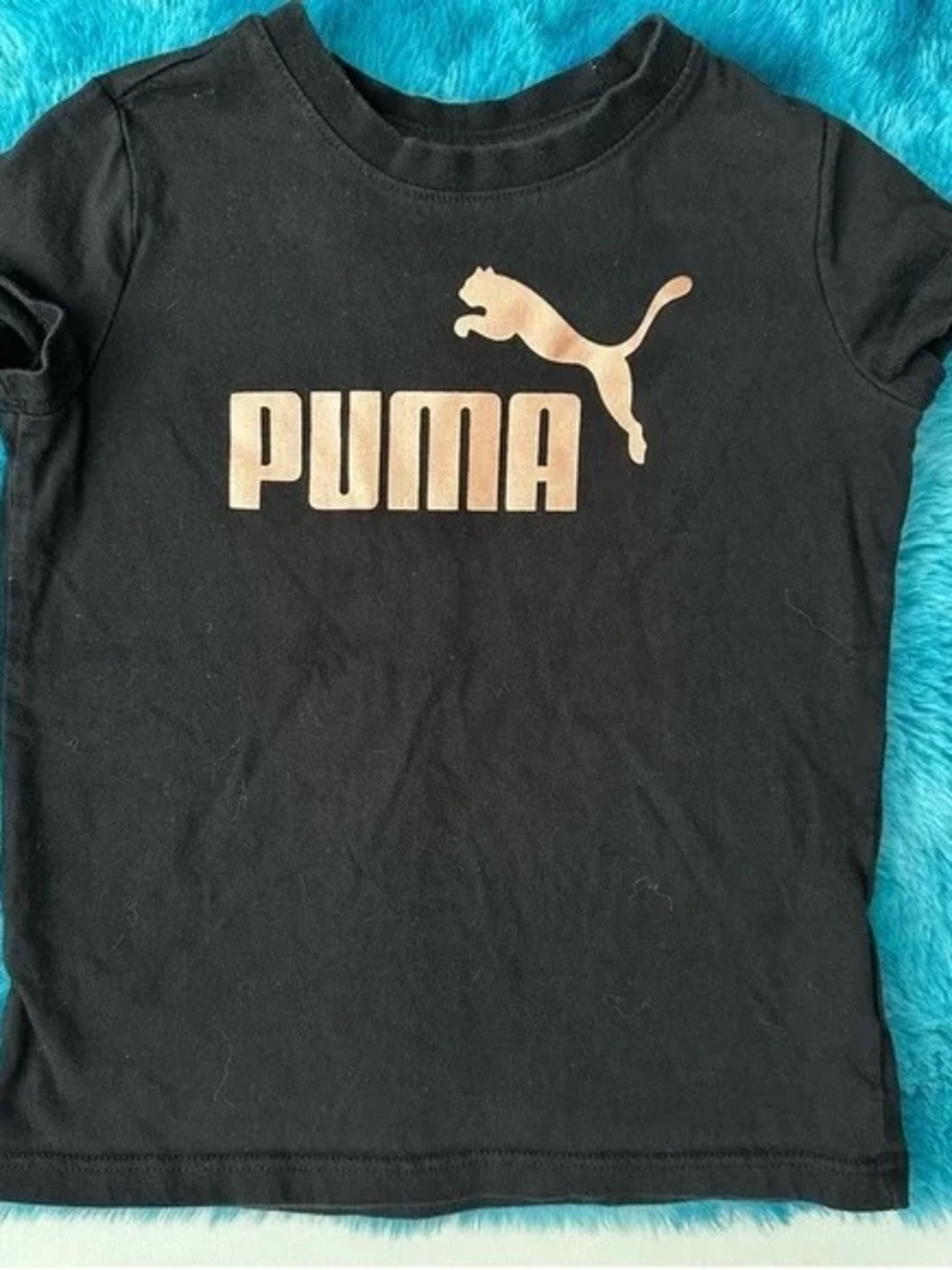 Puma Black Short Sleeve Tee with Rose Gold Logo